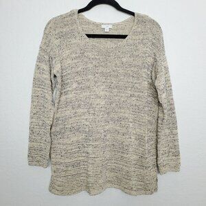 J. Jill Womens Sweater Size S Knit Crew Neck 3/4 Sleeve Marled